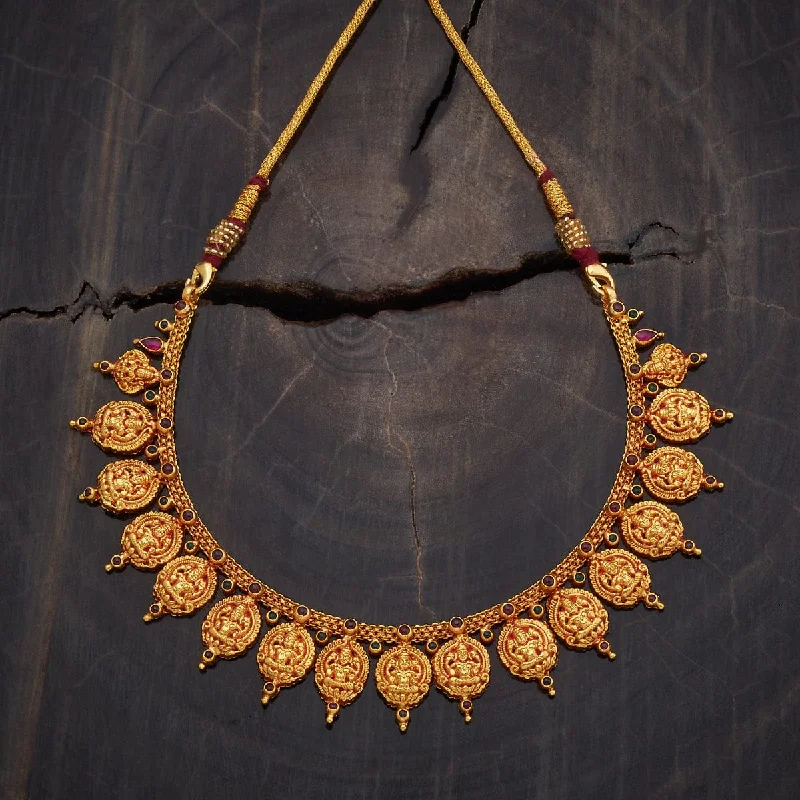 Delicate Gold Necklace-Silver Temple Necklace 177710