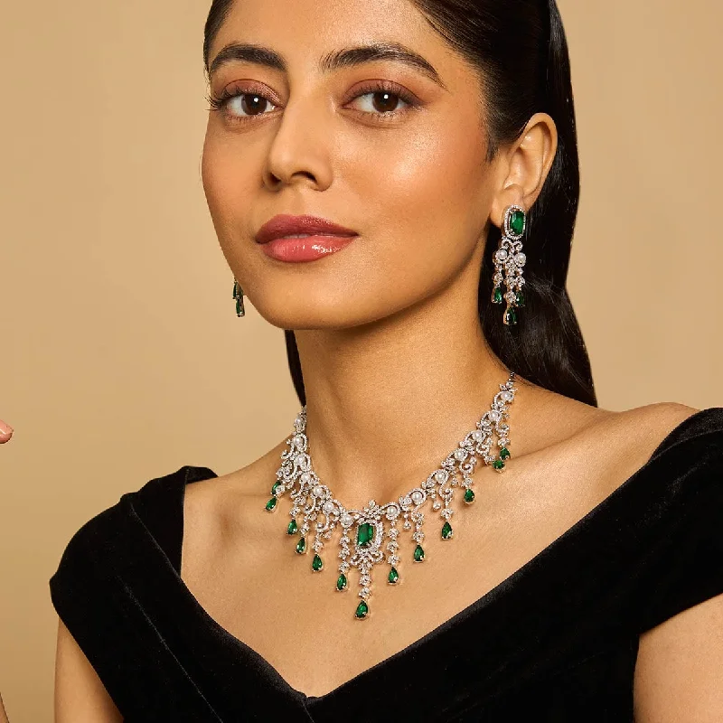 Trendy Necklace for Special Occasions-Zircon Necklace 173280