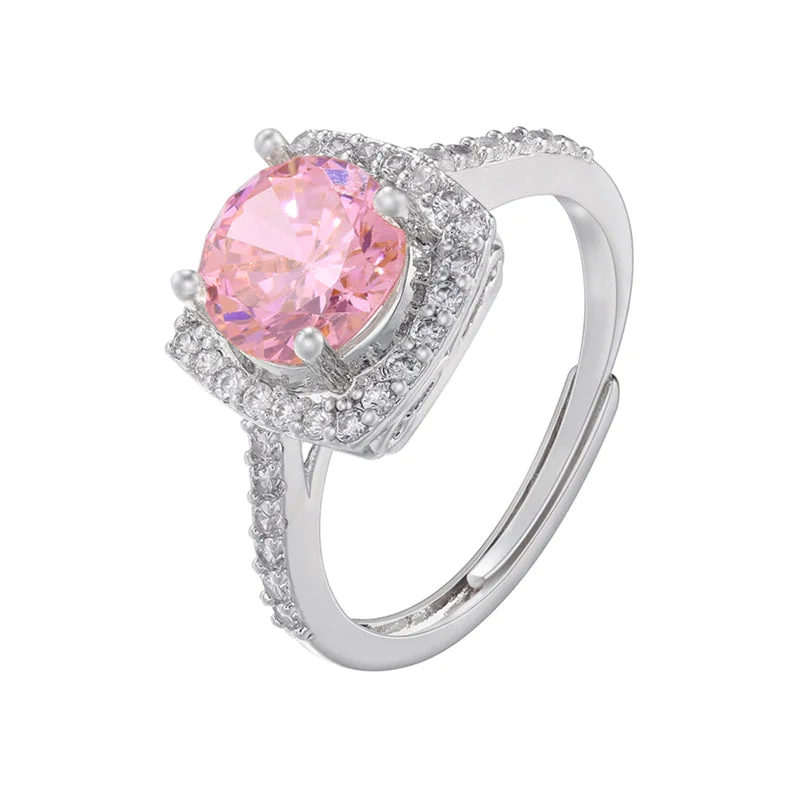 White Gold Color Pink Diamond