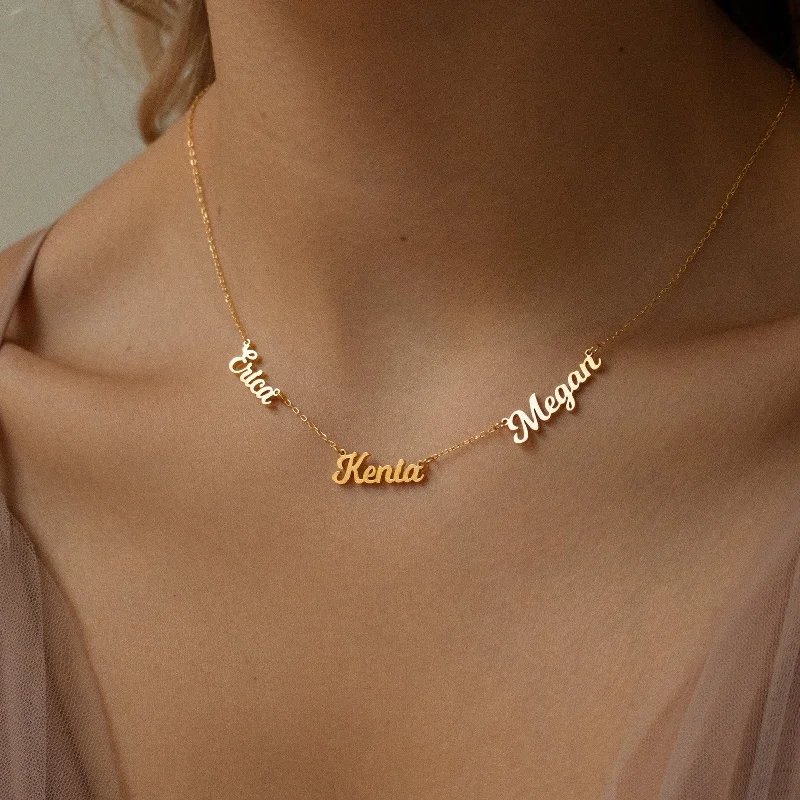 Diamond Necklace for Women-Mellow Multiple Name Necklace