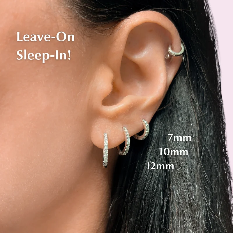 Custom Earrings for Bridesmaids-Pavé-All-Day Hoops