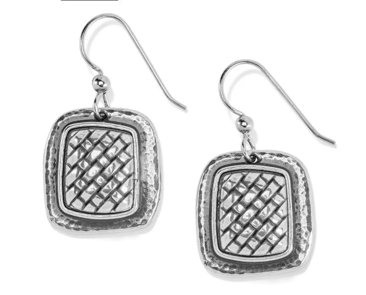 Heart Shaped Earrings-Ferrara Artisan Square French Wire Earrings