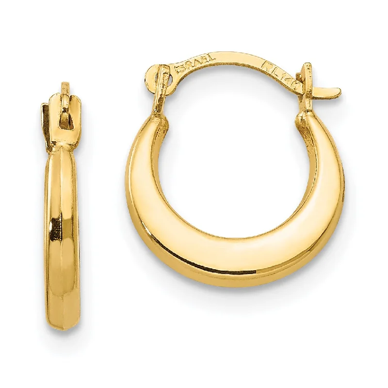 Gold Hoop Earrings-14KT Yellow Gold 10X1.6MM Hoop Earrings