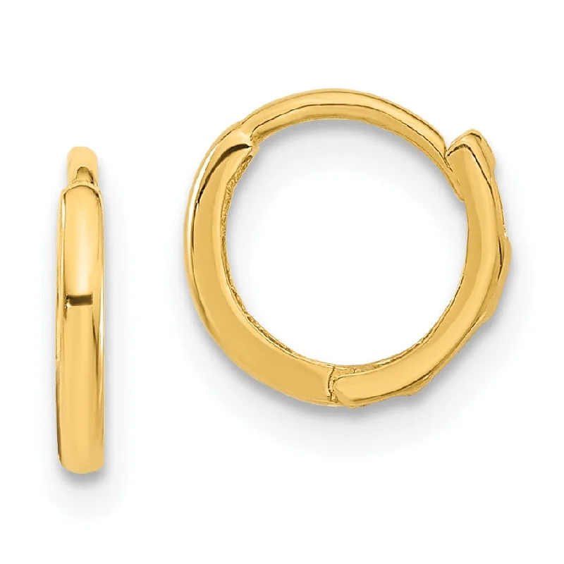 Modern Stud Earrings-14KT Yellow Gold 10MM Hoop Earrings