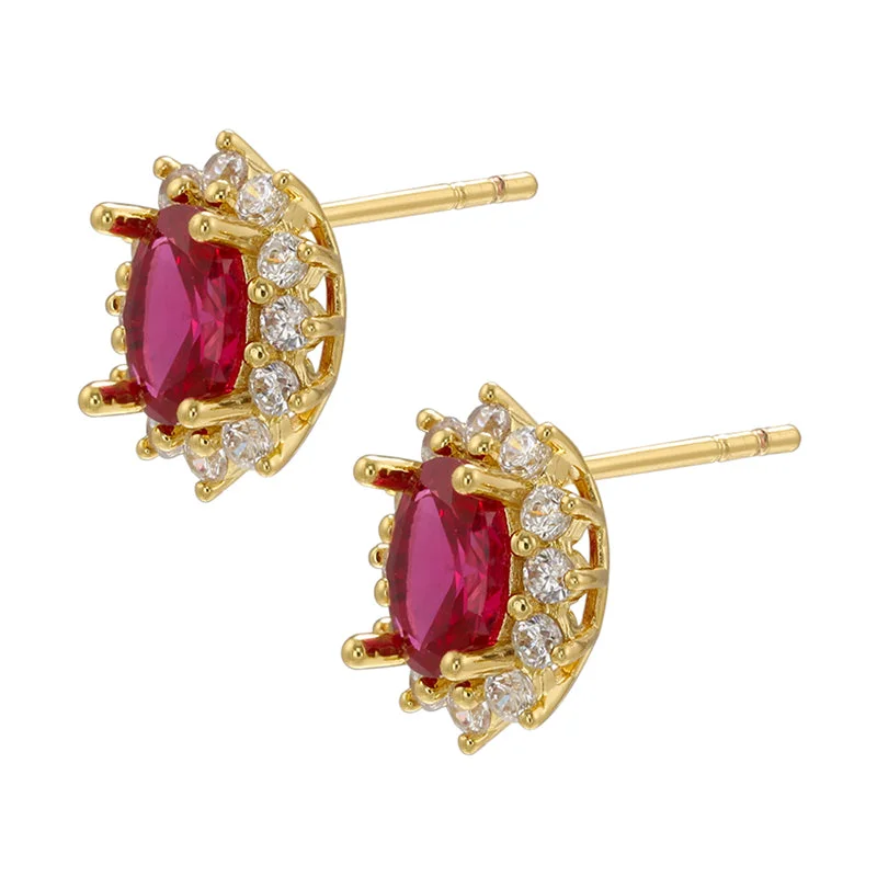 Gold Rose Red Diamond Pair