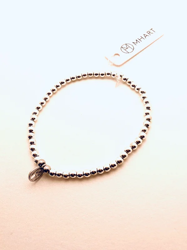 Elegant Rose Gold Wedding Bracelet-Hematite Gemstone Stretch Bracelet