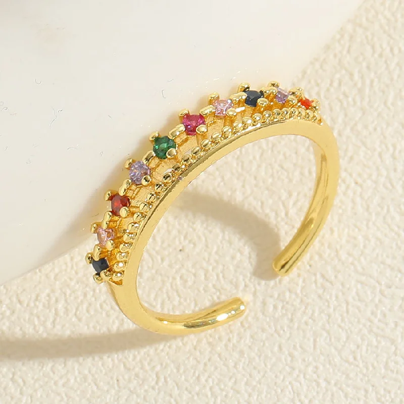 Double-Layer Color Zircon Ring