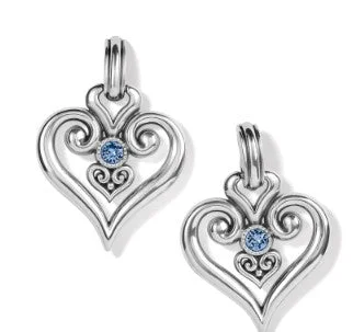 Silver Earrings for Bridesmaids-Alcazar Heart Glint Post Drop Earrings