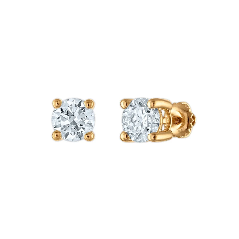 Artistic Earrings for Women-EcoLove 2 CTW Lab Grown Diamond Stud Earrings in 10KT Yellow Gold