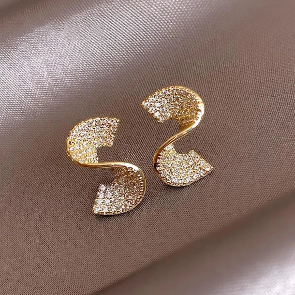 Casual Earrings for Women-1 Pair Simple Style Solid Color Inlay Alloy Zircon Ear Studs