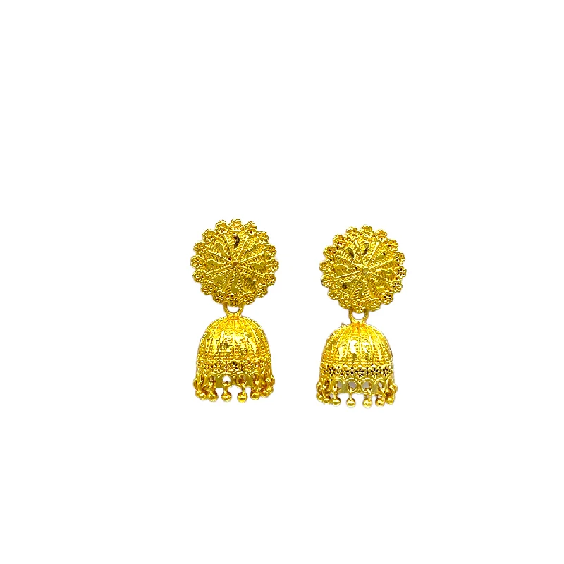 Large Drop Earrings for Weddings-Gold Small Zumkhi Earrings